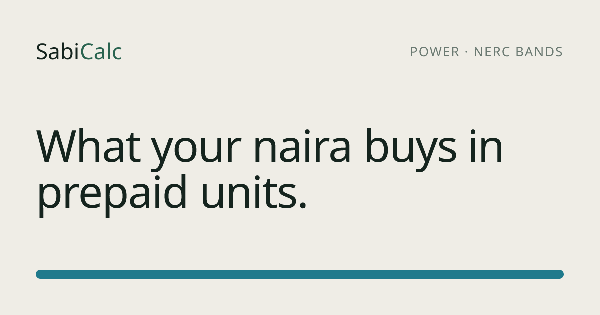 Electricity Band A Calculator Nigeria · Prepaid Meter Units (Naira to ...